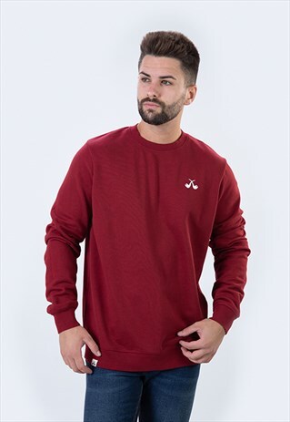 BASIC SWEATSHIRT WITH BURGUNDY PIPES