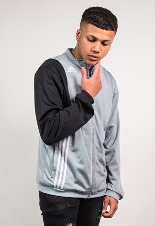 GREY ADIDAS TRACKSUIT JACKET