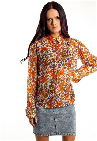 VINTAGE FLORAL PATTERNED BLOUSE ACBL23