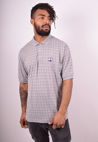 POLO RALPH LAUREN MENS VINTAGE POLO SHIRT MEDIUM GREY 90S
