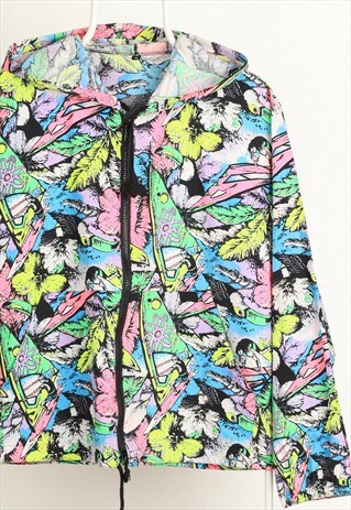 VINTAGE COLORFUL LIGHT NATURE PRINT HOODIE JACKET