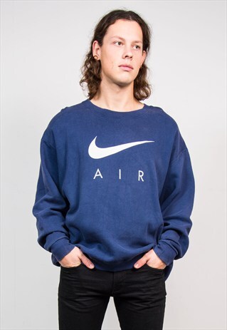 VINTAGE 90'S NIKE AIR NAVY SWEATSHIRT JUMPER
