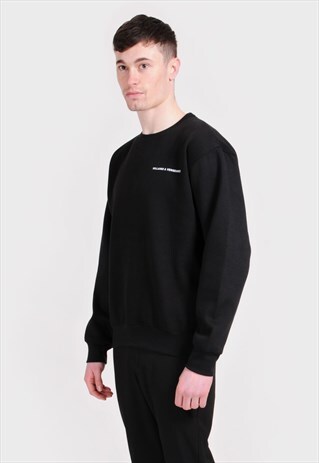 BLACK LONG SLEEVED CLASSIC SWEATSHIRT - RELAXED FIT