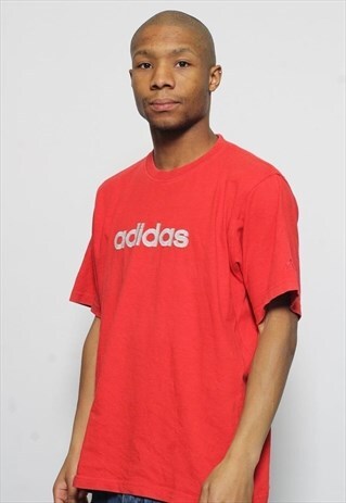 VINTAGE ADIDAS LOGO T-SHIRT RED