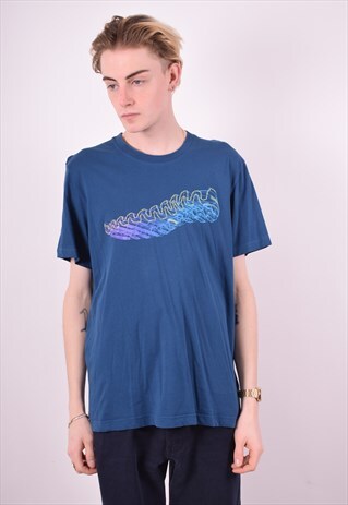 REEBOK MENS VINTAGE T-SHIRT TOP XL BLUE 90'S