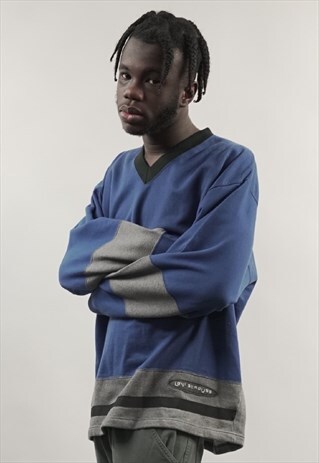 VINTAGE 90'S LEVI'S BLUE V-NECK SWEATSHIRT