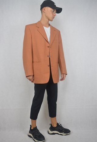 VINTAGE ORANGE 80'S CLASSIC BLAZER