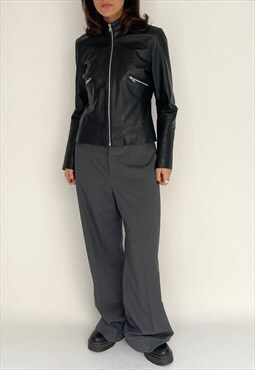 Vintage Black Biker Leather Jacket