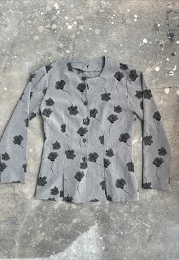 Vintage 90s Floral Shirt With Cuts
