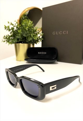 Gucci 2409/N/S Square Black Blue lens Acetate sunglasses. 