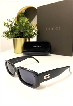 Gucci 2409/N/S Square Black Blue lens Acetate sunglasses. 