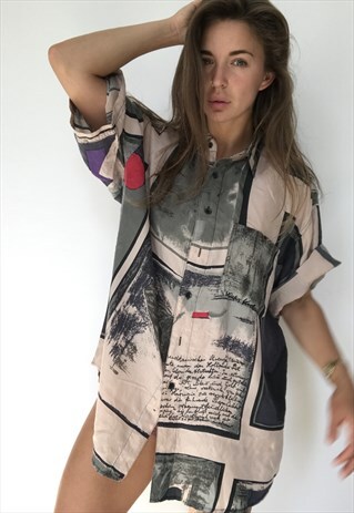 PATTERNED OVERSIZED RETRO VINTAGE UNISEX FESTIVAL SHIRT
