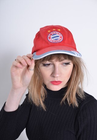 VINTAGE ADIDAS BAYERN MUNICH BASEBALL CAP HAT RED