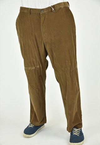VINTAGE 90'S HAGGAR BROWN CORDUROY PANTS SIZE 38