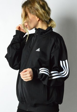 BLACK MINIMALIST ADIDAS SPORTS TRACK JACKET