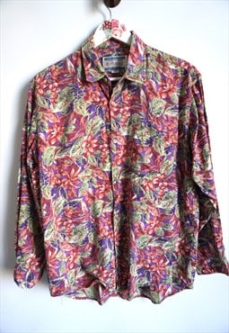 Vintage Crazy Pattern Shirt Hawaii Shirts Palms Top Hipster