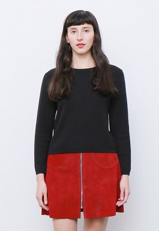 RARE 80'S VINTAGE YVES SAINT LAURENT BLACK WOOL JUMPER