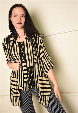VINTAGE 90S OVERSIZED COLOUR BLOCK MOMS SHIRT BLOUSE TOP