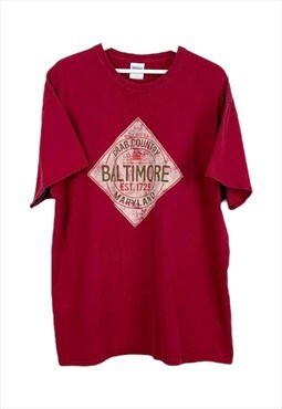 Vintage Baltimore Tshirt in Red XL