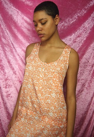 ORANGE DAISY MULTI PRINT DRESS