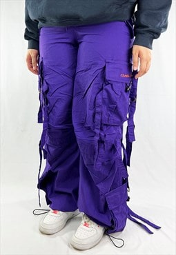 Vintage Criminal Damage Cargo Trousers in Purple