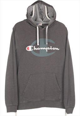 Vintage Champion - Grey Spellout Hoodie Hoodie - XLarge