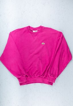 80s Lacoste Pink Minimal Small Logo Sweatshirt - B2443
