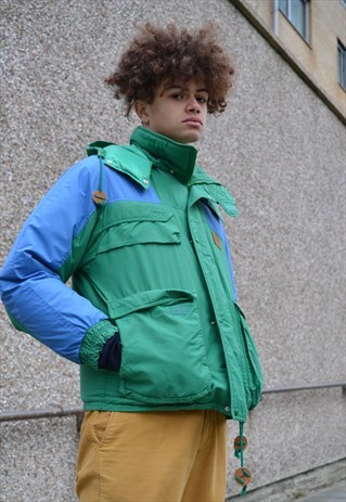RARE VINTAGE GREEN AND BLUE CHAMPION COAT