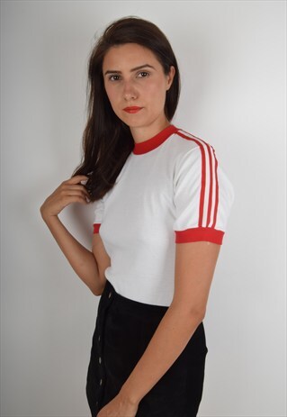 VINTAGE 80S ADIDAS T-SHIRT MADE IN IRELAND (881)
