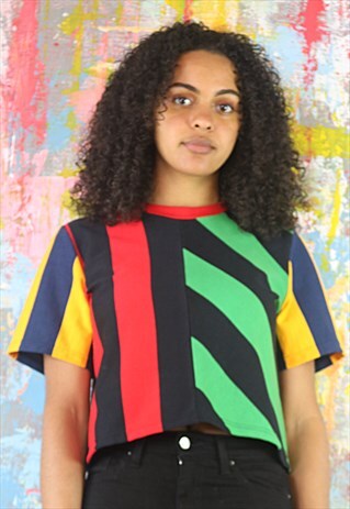 BOX TOP IN MIXED UP STRIPES
