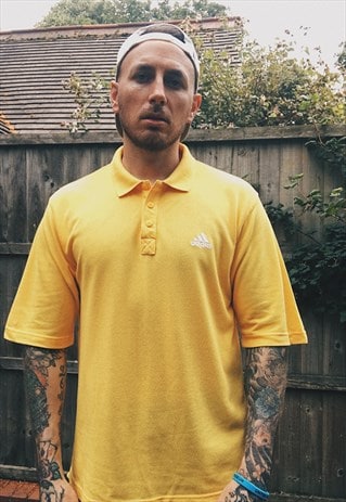 yellow adidas polo shirt