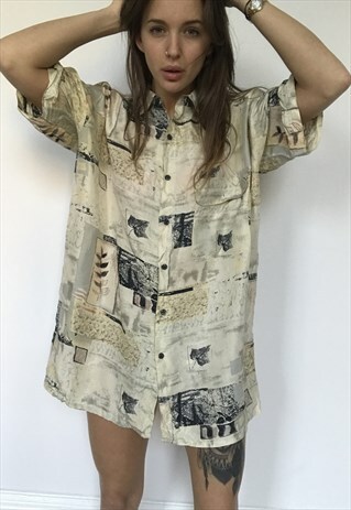 PATTERNED OVERSIZED RETRO VINTAGE UNISEX FESTIVAL SHIRT