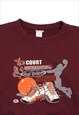 VINTAGE BASKETBALL COURT BALLER BURGUNDY SWEATSHIRT