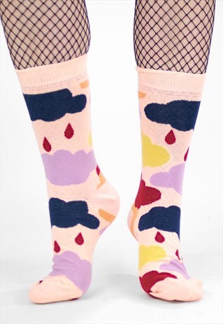 'RAINY DAYDREAM' COLOURFUL RAINCLOUD SOCKS
