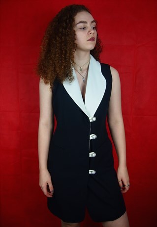 BLACK MINI TAILORED DRESS