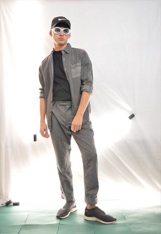 VINTAGE GREY FESTIVAL DENIM SHIRT.