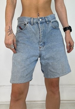 Vintage 90s Denim Jorts Shorts High Waisted Long 80s