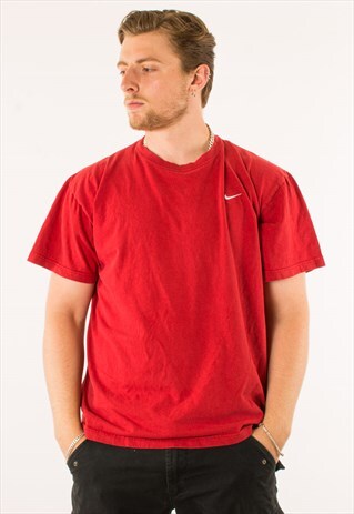 VINTAGE RED NIKE CREWNECK T-SHIRT TEE