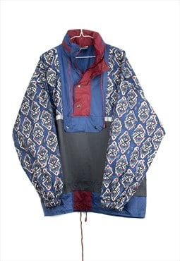 Vintage Shampt 1/4 zip Raincoat in Blue XL