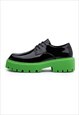 TRACTOR PLATFORM SMART SHOES FANCY GREEN HEEL BROGUE BOOTS