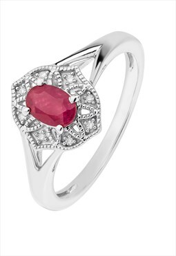 Indian ruby and diamond vintage ring