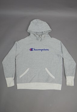 Vintage Champion Hoodie in Grey with Logo