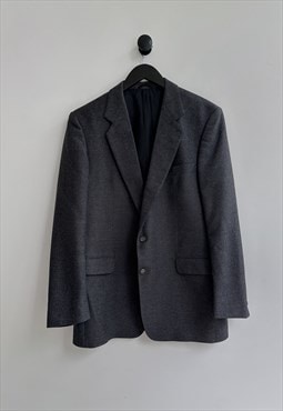 Vintage Burberry Gray Wool Blazer Jacket