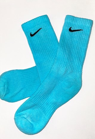 NIKE UNISEX FULL CREW TIE DYE SOCKS BABY BLUE