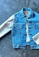 REWORKED LEVI'S JEAN JACKET WITH GREY WOOL SLEEVES