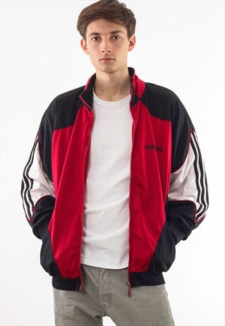 VINTAGE ADIDAS ORIGINALS TRACKSUIT 90S RED BLACK WHITE