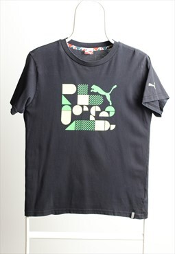 Vintage Puma Crewneck Logo T-shirt Black