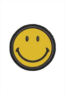 Embroidered Happy Emoji iron on patch / sew on patches