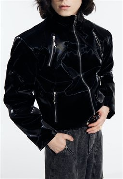 Men's Premium PU leather cropped jacket S VOL.1