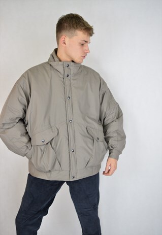 VINTAGE GREY RAVE PUFFER JACKET